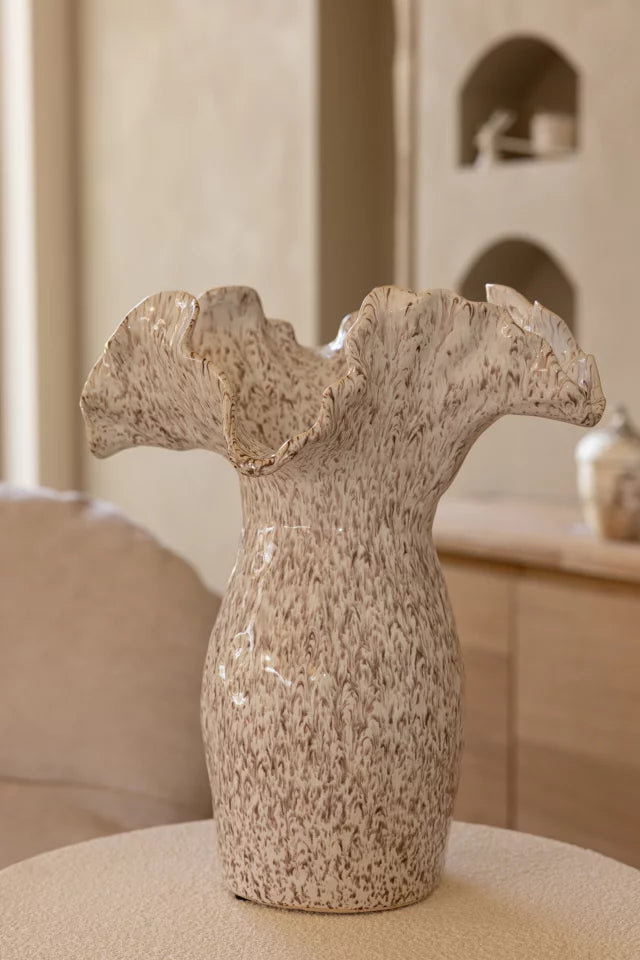 Vaso decorato beige chiaro