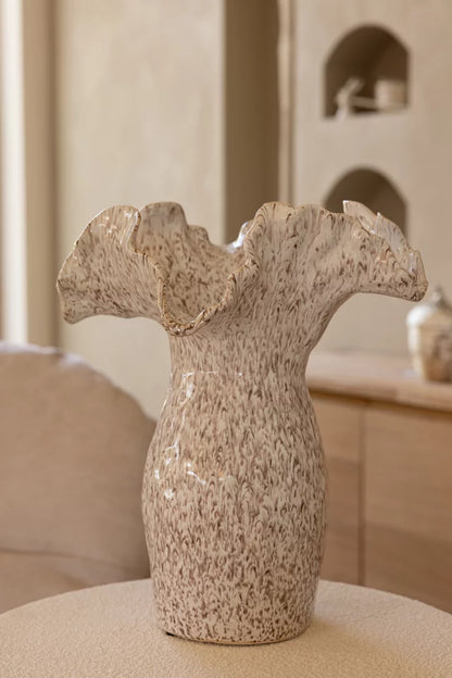 Vaso decorato beige chiaro