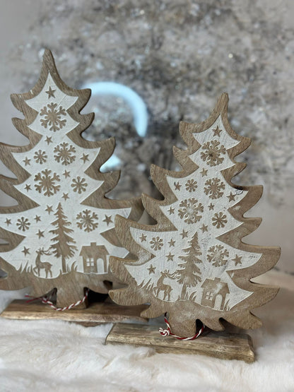 albero in legno- decoro di natale