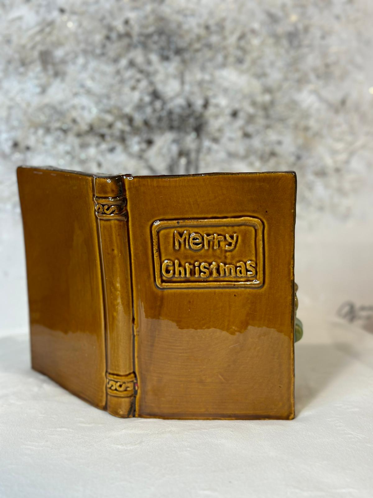 Libro decorato di Natale con led