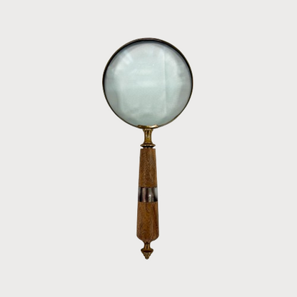 Lente d'ingrandimento  con manico in legno