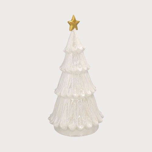 Abero Natalizio in ceramica bianco