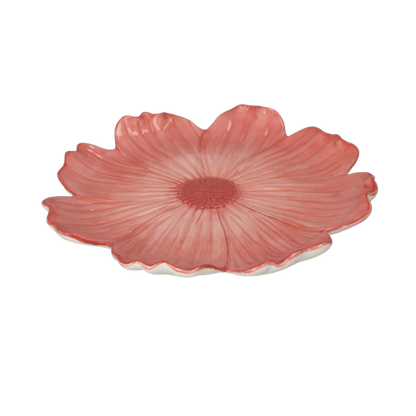 Piatto in ceramica con fiore rosa