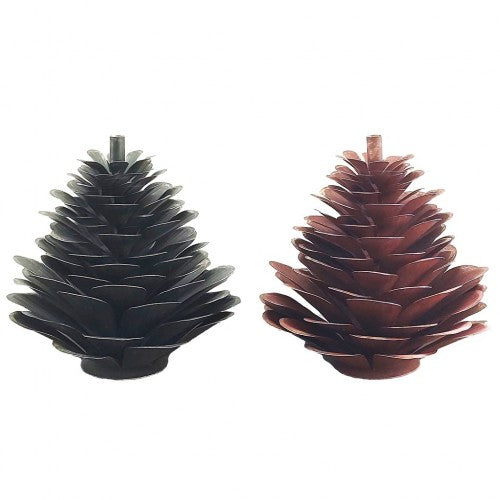 Pigna portacandela verde-rossa