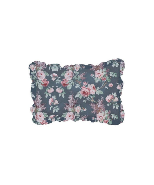 Set 2 federe cuscino blu con fiori