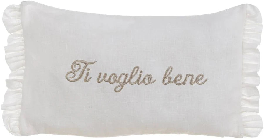 Cuscino allungato " Ti Voglio Bene" |Blanc Mariclò