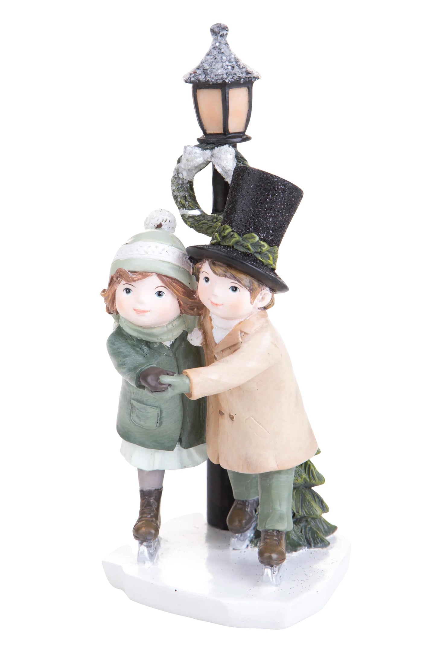 Bambini che sciano statuetta natalizia h.21,2cm| Dino Bianchi